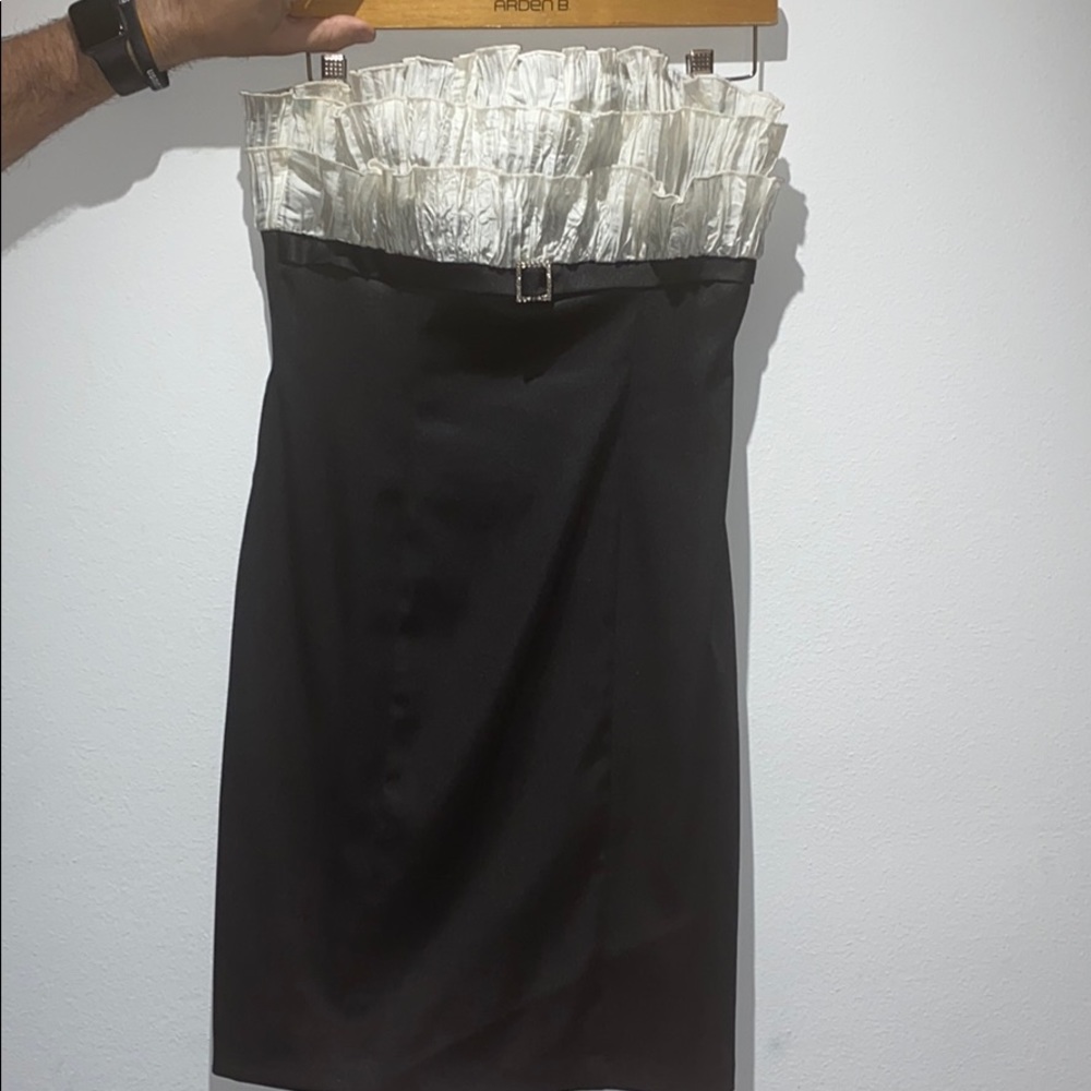 Black and white midi dress